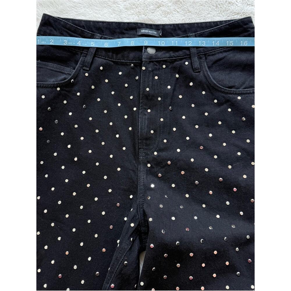 NEW!!! Mango women wide leg jeans with metal studs size 8 US - Picture 5 of 10